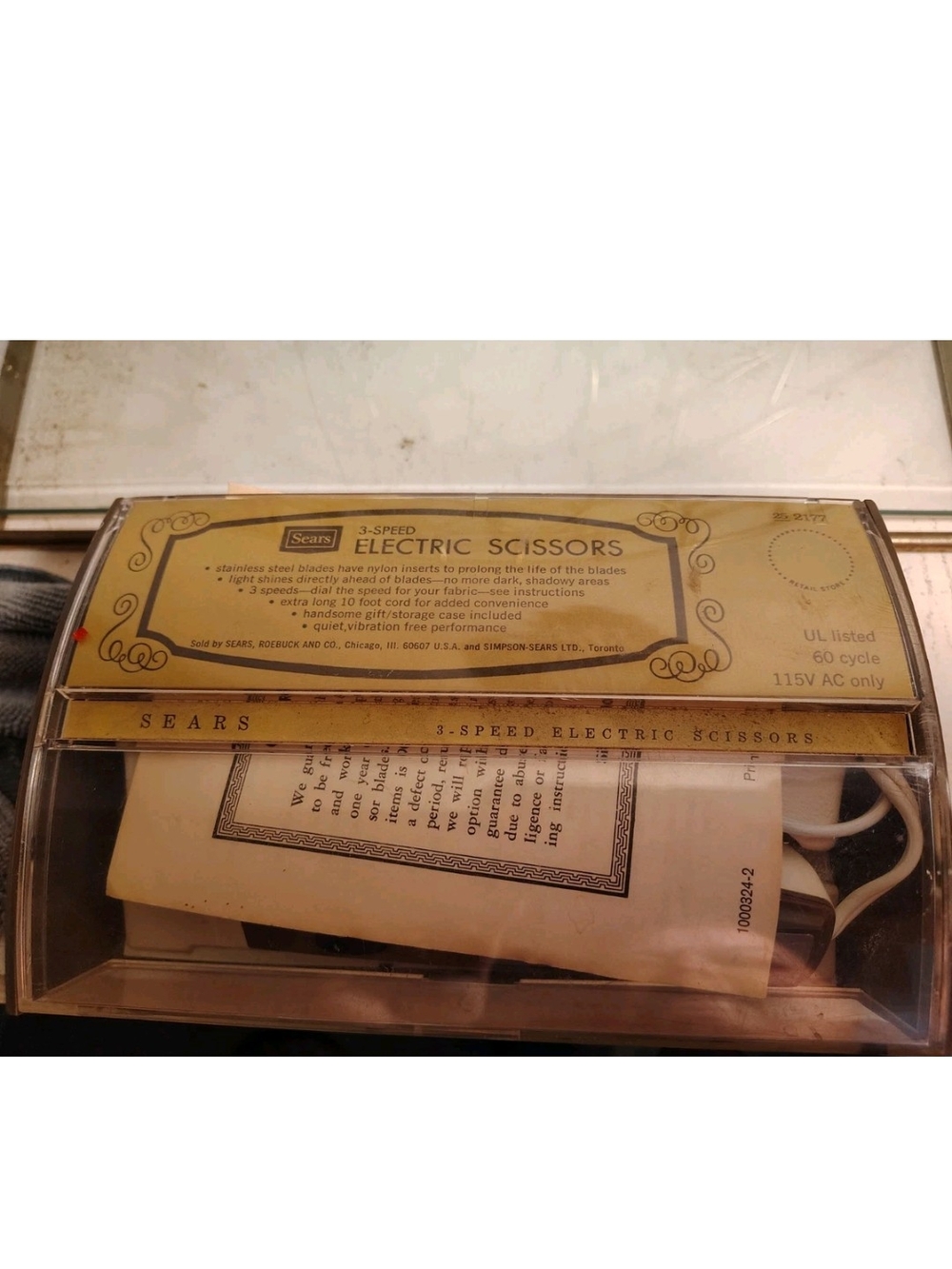 Sears 3-Speed Electric Scissors in Cream and Gold Accents